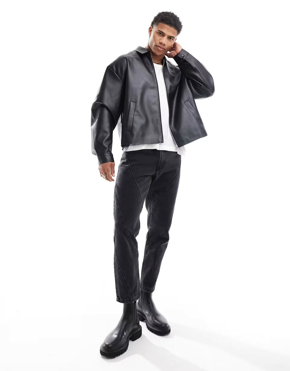 Premium Black Faux Leather Jacket – Unisex