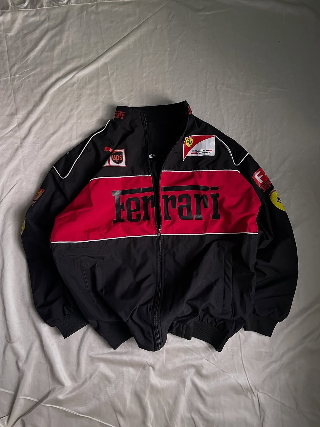 Black Ferrari Vintage Racing Jacket for Men & Women | Black Ferrari Vintage Racing Jacket – Premium Motorsport Streetwear