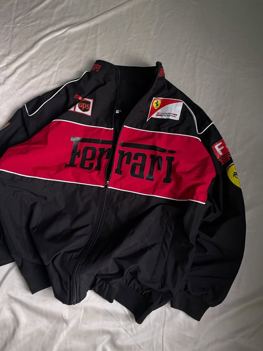 Black Ferrari Vintage Racing Jacket for Men & Women | Black Ferrari Vintage Racing Jacket – Premium Motorsport Streetwear