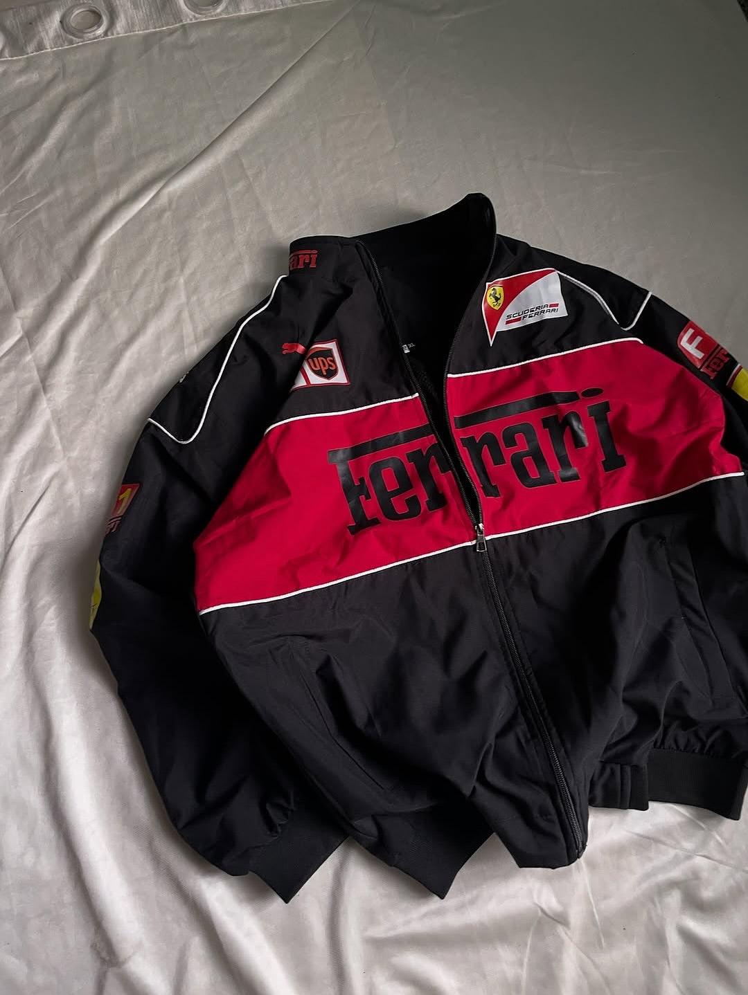 Black Ferrari Vintage Racing Jacket for Men & Women | Black Ferrari Vintage Racing Jacket – Premium Motorsport Streetwear