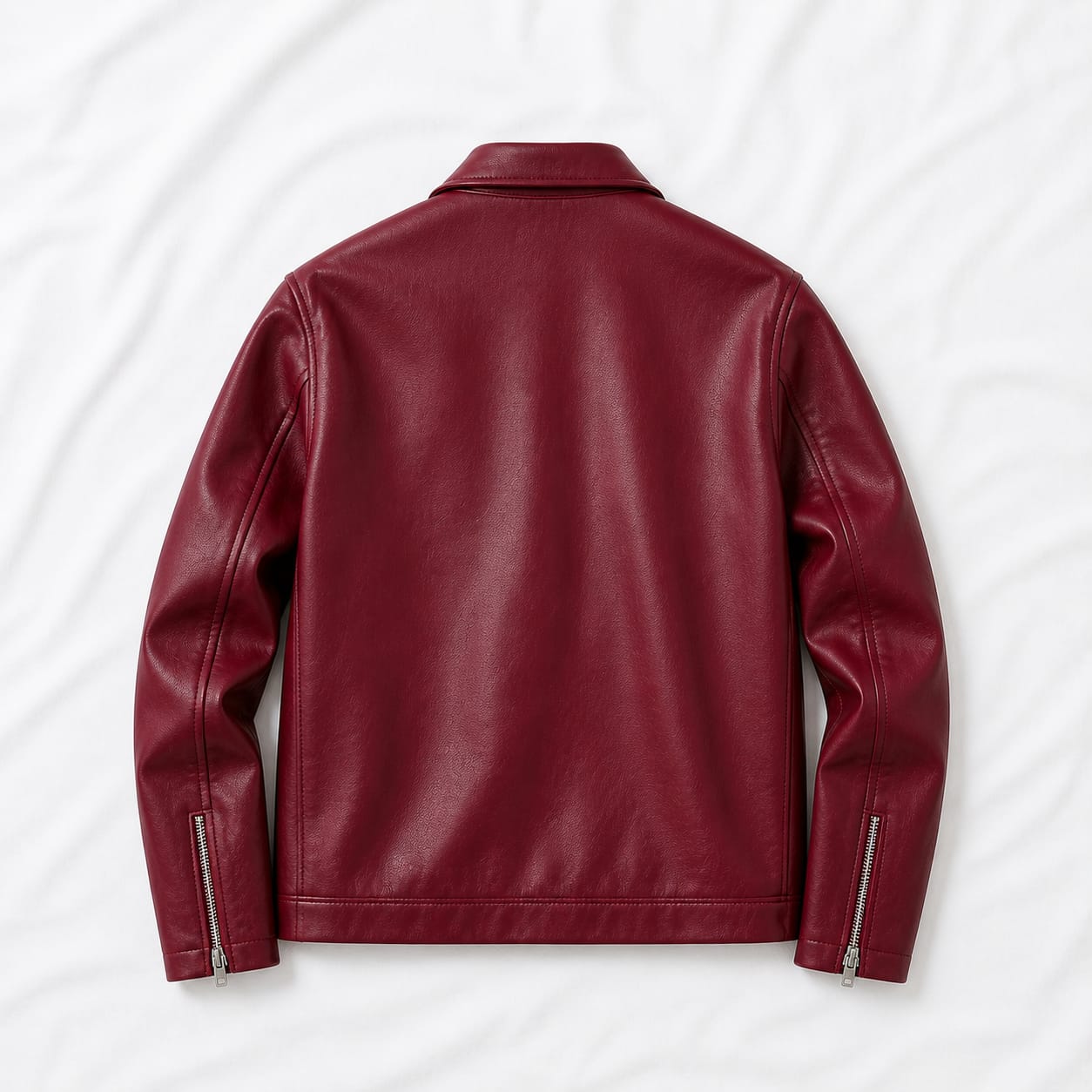Premium Burgundy Leather Jacket – Unisex