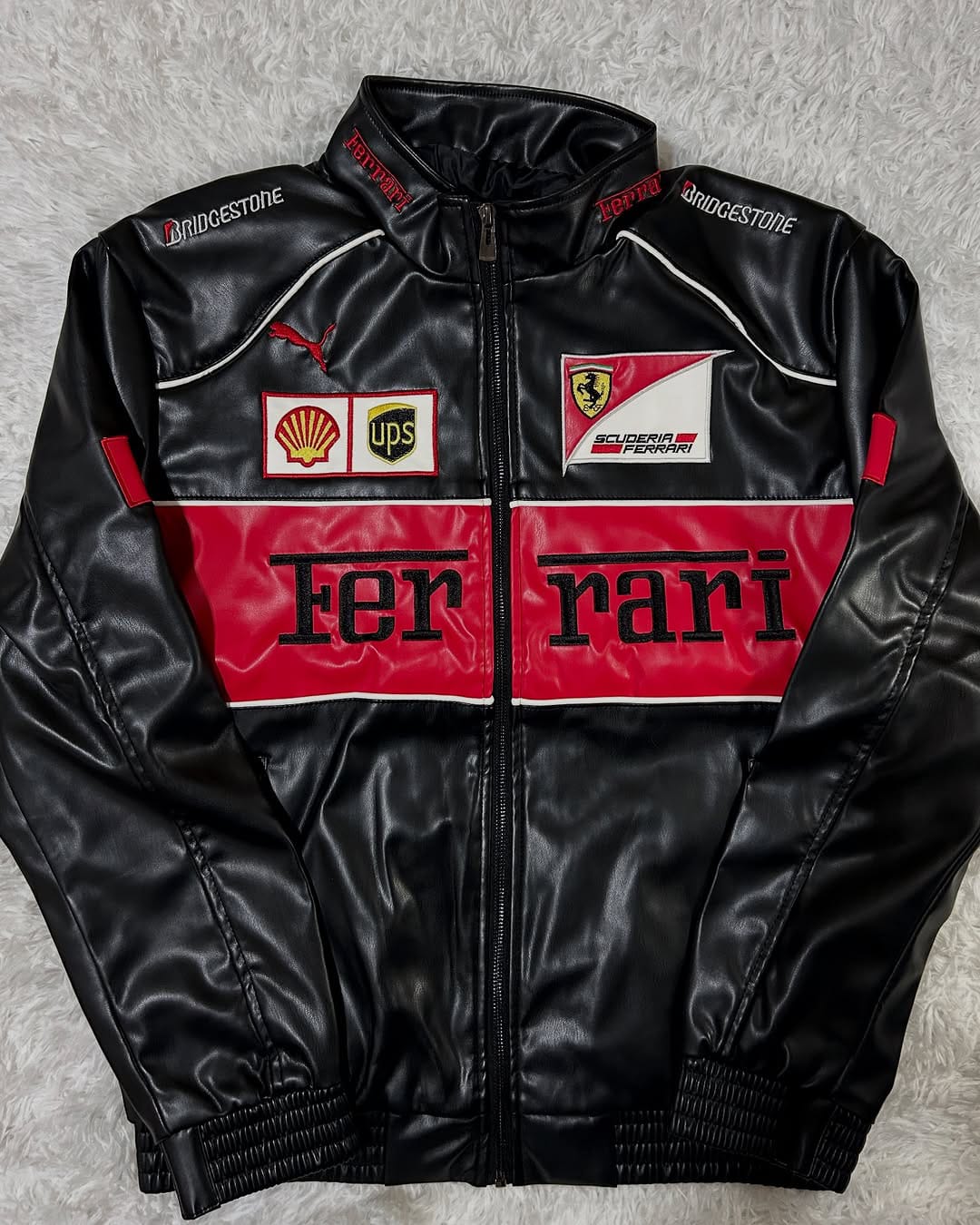 Black Ferrari Leather Jacket for Men &amp; Women | Premium Unisex Racing Jacket – Stardri