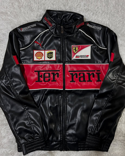 Black Ferrari Leather Jacket for Men &amp; Women | Premium Unisex Racing Jacket – Stardri