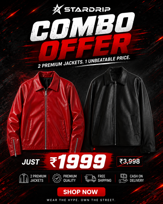 Red & Black Premium Leather Racing Jacket for Men & Women | Stardrip
