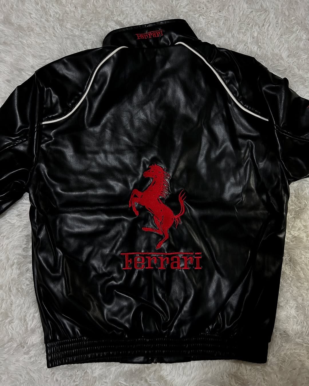 Black Ferrari Leather Jacket for Men &amp; Women | Premium Unisex Racing Jacket – Stardri