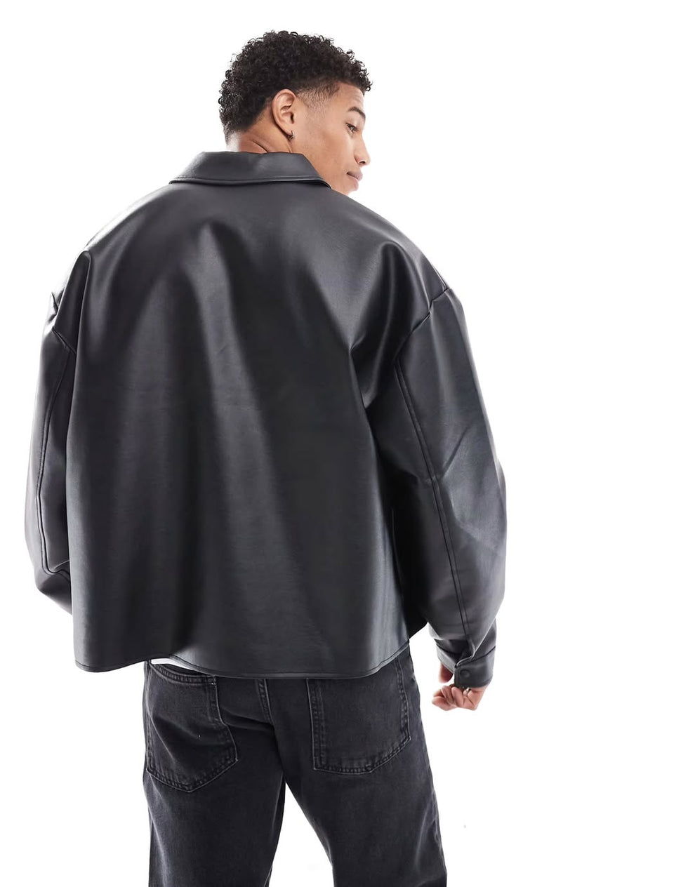 Premium Black Faux Leather Jacket – Unisex